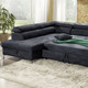 Funktions-Polstermöbel - Polsterecke mit Bettfunktion und Komfortschaum-Polsterung – Farbe ANTHRAZIT – Ansicht 2 Funktions-Polstermöbel - Polsterecke mit Bettfunktion und Komfortschaum-Polsterung, in Farbe BEIGE – Farbe ANTHRAZIT – Ansicht 2