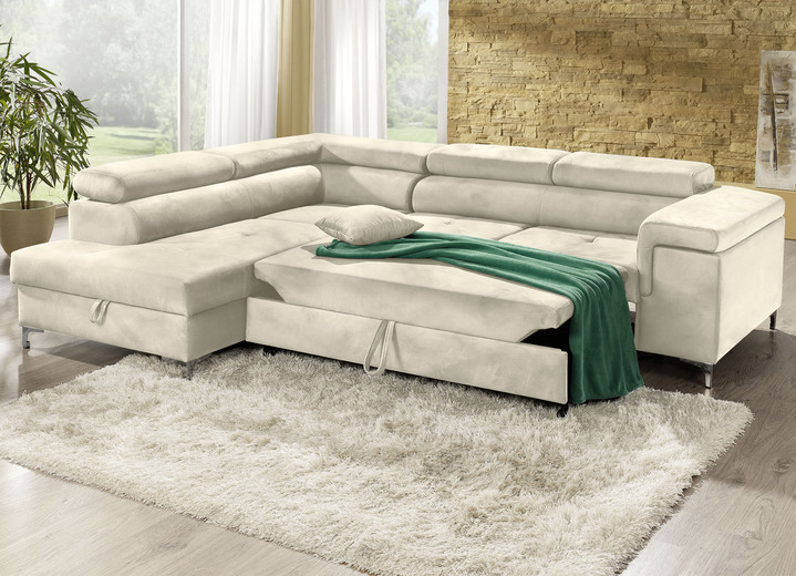 Funktions-Polstermöbel - Polsterecke mit Bettfunktion und Komfortschaum-Polsterung Ansicht 2 Funktions-Polstermöbel - Polsterecke mit Bettfunktion und Komfortschaum-Polsterung, in Farbe BEIGE Ansicht 2