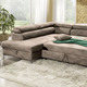 Funktions-Polstermöbel - Polsterecke mit Bettfunktion und Komfortschaum-Polsterung – Farbe BRAUN – Ansicht 2 Funktions-Polstermöbel - Polsterecke mit Bettfunktion und Komfortschaum-Polsterung, in Farbe BEIGE – Farbe BRAUN – Ansicht 2