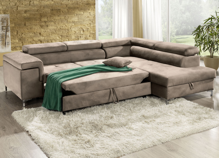 Funktions-Polstermöbel - Polsterecke mit Bettfunktion und Komfortschaum-Polsterung Ansicht 20 Funktions-Polstermöbel - Polsterecke mit Bettfunktion und Komfortschaum-Polsterung, in Farbe BEIGE Ansicht 20