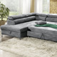 Funktions-Polstermöbel - Polsterecke mit Bettfunktion und Komfortschaum-Polsterung – Farbe GRAU – Ansicht 2 Funktions-Polstermöbel - Polsterecke mit Bettfunktion und Komfortschaum-Polsterung, in Farbe BEIGE – Farbe GRAU – Ansicht 2