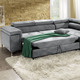 Funktions-Polstermöbel - Polsterecke mit Bettfunktion und Komfortschaum-Polsterung – Farbe GRAU – Ansicht 5 Funktions-Polstermöbel - Polsterecke mit Bettfunktion und Komfortschaum-Polsterung, in Farbe BEIGE – Farbe GRAU – Ansicht 5
