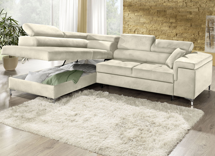 Funktions-Polstermöbel - Polsterecke mit Bettfunktion und Komfortschaum-Polsterung Ansicht 3 Funktions-Polstermöbel - Polsterecke mit Bettfunktion und Komfortschaum-Polsterung, in Farbe BEIGE Ansicht 3