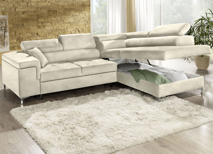 Funktions-Polstermöbel - Polsterecke mit Bettfunktion und Komfortschaum-Polsterung Ansicht 24 Funktions-Polstermöbel - Polsterecke mit Bettfunktion und Komfortschaum-Polsterung, in Farbe BEIGE Ansicht 24