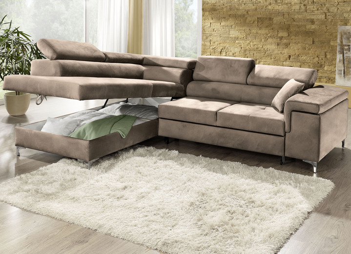 Funktions-Polstermöbel - Polsterecke mit Bettfunktion und Komfortschaum-Polsterung Ansicht 12 Funktions-Polstermöbel - Polsterecke mit Bettfunktion und Komfortschaum-Polsterung, in Farbe BEIGE Ansicht 12