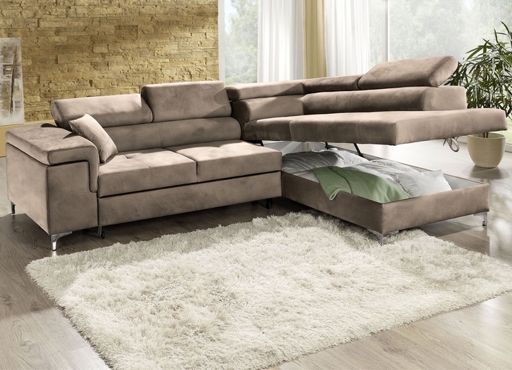 Funktions-Polstermöbel - Polsterecke mit Bettfunktion und Komfortschaum-Polsterung Ansicht 21 Funktions-Polstermöbel - Polsterecke mit Bettfunktion und Komfortschaum-Polsterung, in Farbe BEIGE Ansicht 21