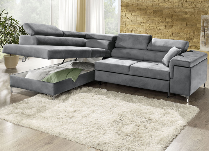 Funktions-Polstermöbel - Polsterecke mit Bettfunktion und Komfortschaum-Polsterung Ansicht 6 Funktions-Polstermöbel - Polsterecke mit Bettfunktion und Komfortschaum-Polsterung, in Farbe BEIGE Ansicht 6