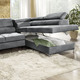 Funktions-Polstermöbel - Polsterecke mit Bettfunktion und Komfortschaum-Polsterung – Farbe GRAU – Ansicht 6 Funktions-Polstermöbel - Polsterecke mit Bettfunktion und Komfortschaum-Polsterung, in Farbe BEIGE – Farbe GRAU – Ansicht 6