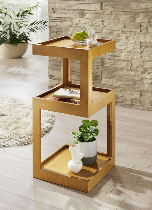 Kleinmöbel - Moderner Beistelltisch, in Farbe EICHE, in Ausführung Beistelltisch B37xH75xT37 cm Ansicht 3
