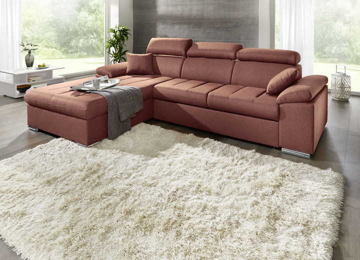 Funktions-Polstermöbel - Polsterecke mit Bettfunktion, in Farbe TERRA Ansicht 1