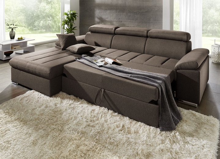 Funktions-Polstermöbel - Polsterecke mit Bettfunktion, in Farbe TERRA Ansicht 5