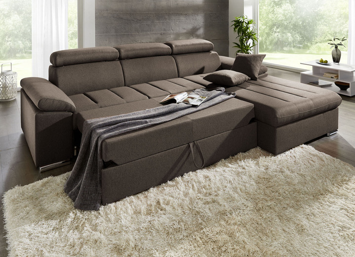 Funktions-Polstermöbel - Polsterecke mit Bettfunktion, in Farbe TERRA Ansicht 14