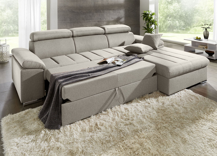 Funktions-Polstermöbel - Polsterecke mit Bettfunktion, in Farbe TERRA Ansicht 20