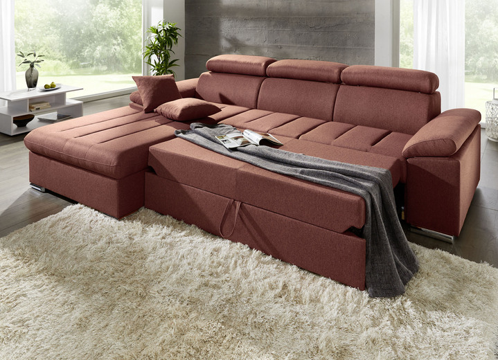 Funktions-Polstermöbel - Polsterecke mit Bettfunktion, in Farbe TERRA Ansicht 2