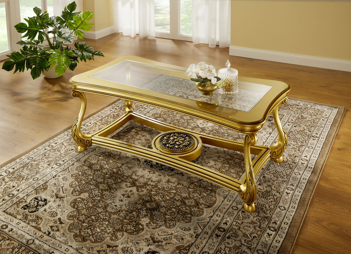 Couchtische - Teilmassiver Couchtisch, in Farbe GOLD