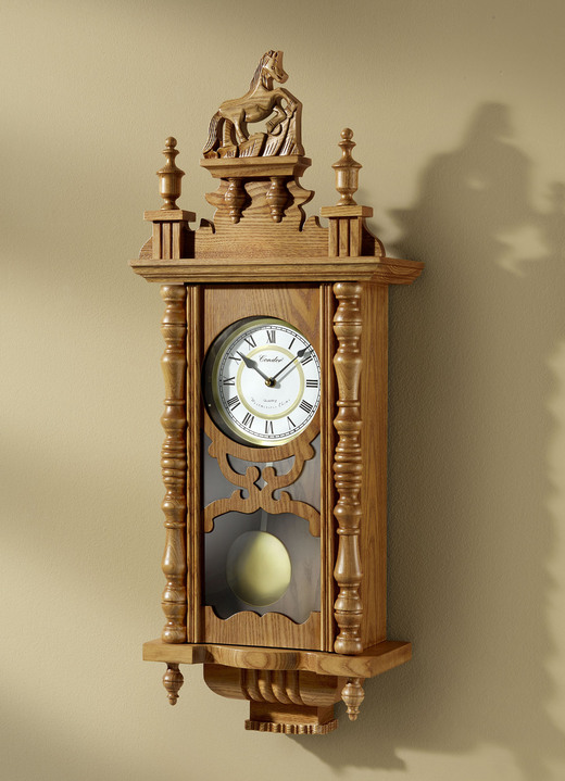 Uhren - Wanduhr mit Pferd Ansicht 2 Uhren - Wanduhr mit Pferd, in Farbe WALNUSS Ansicht 2