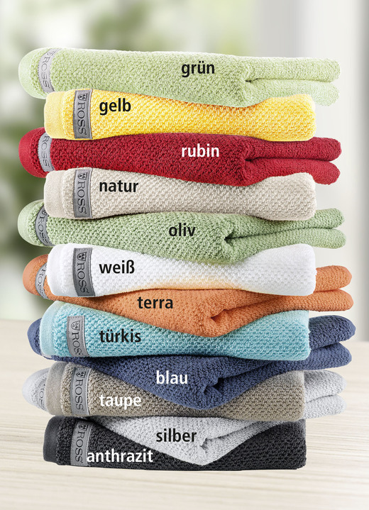 Handtücher - Flauschig weiche Frottier-Serie aus dem Hause Ross, in Größe 200 (2 Handtücher, 50/100 cm) bis 204 (1 Duschtuch, 70/140 cm), in Farbe SENF Ansicht 2