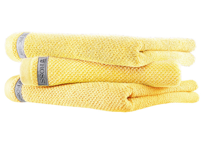 Handtücher - Flauschig weiche Frottier-Serie aus dem Hause Ross, in Größe 200 (2 Handtücher, 50/100 cm) bis 204 (1 Duschtuch, 70/140 cm), in Farbe SENF Ansicht 3