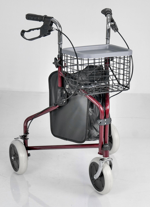 Rollatoren & Rollstühle - Wohnungs-Rollator mit anatomisch geformten Handgriffen, in Farbe ROT Ansicht 1