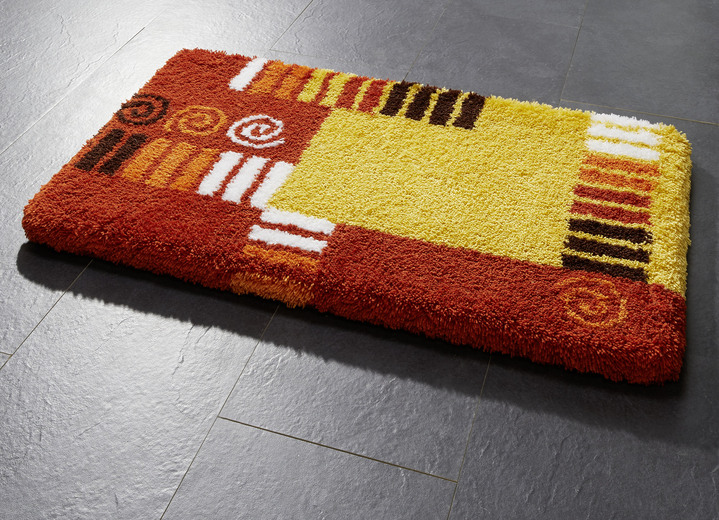 Badgarnituren - Badgarnitur mit rutschhemmend latexierter Rückseite, in Größe 100 (Vorleger halbrund, 50/ 80 cm) bis 112 (WC-Deckelbezug, 47/ 50 cm), in Farbe TERRA Ansicht 2