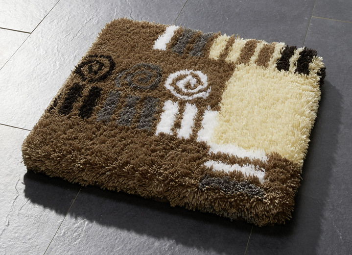 Badgarnituren - Badgarnitur mit rutschhemmend latexierter Rückseite, in Größe 100 (Vorleger halbrund, 50/ 80 cm) bis 112 (WC-Deckelbezug, 47/ 50 cm), in Farbe TERRA Ansicht 4