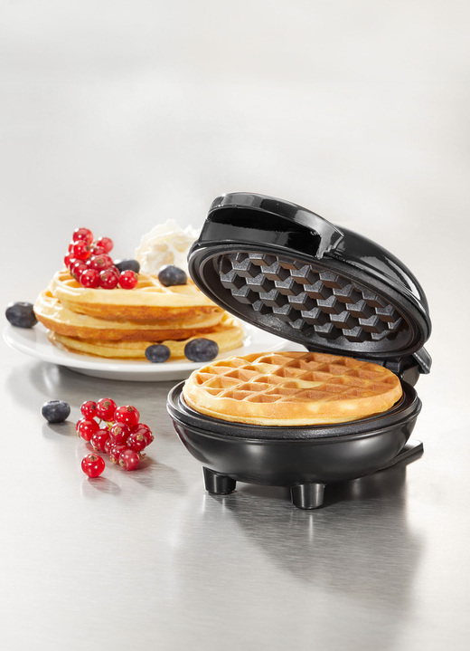 Küchengeräte - Mini-Waffeleisen mit Antihaftbeschichtung, in Farbe SCHWARZ