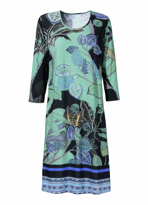 Nachthemden - Nachthemd von Laurina mit tollem Druckdessin und Modal, in Größe 036 bis 052, in Farbe SCHWARZ-GRÜN-BUNT Ansicht 3