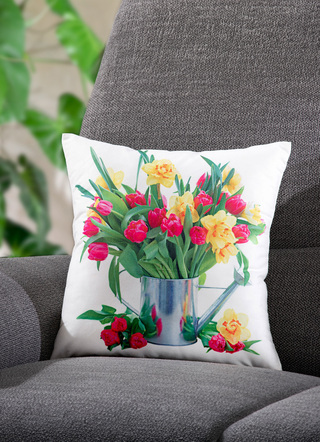 Kissenbezug "Tulpen" mit Reißverschluss