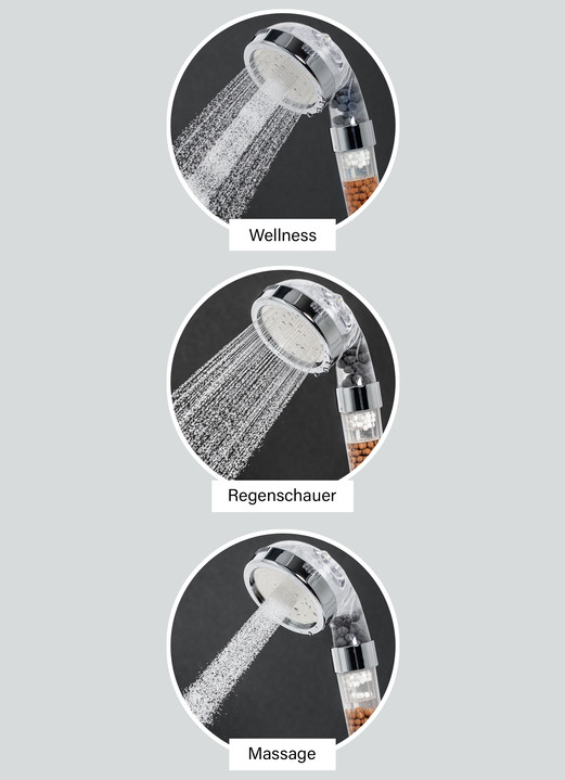 - Wasserspar-Duschkopf und Wassersparer, in Farbe CHROM Ansicht 3