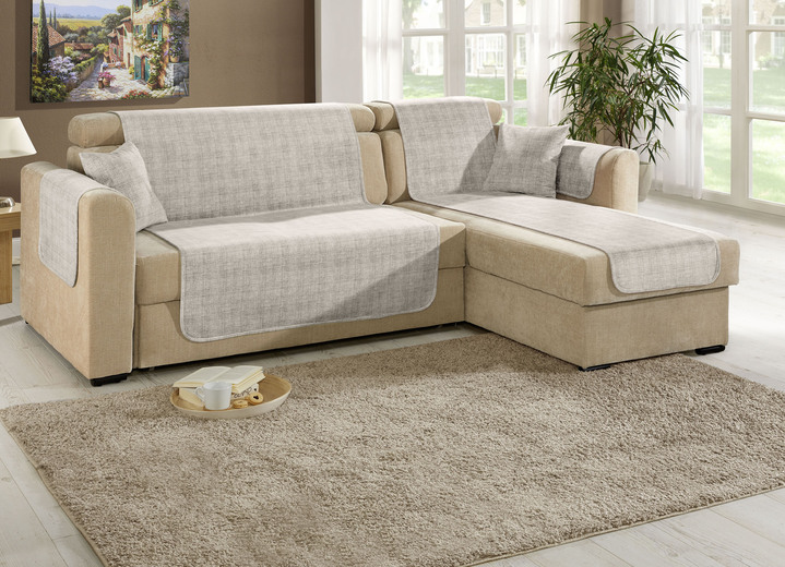 Sessel- & Sofaüberwürfe - Wohnaccessoires mit Anti-Rutsch-Beschichtung, in Größe 101 (Sesselschoner, 50x150 cm) bis 905 (2 Kissenbezüge, 40x 40 cm), in Farbe GRÜN Ansicht 5