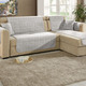 Sessel- & Sofaüberwürfe - Wohnaccessoires mit Anti-Rutsch-Beschichtung, in Größe 101 (Sesselschoner, 50x150 cm) bis 905 (2 Kissenbezüge, 40x 40 cm), in Farbe BEIGE – Farbe SILBER – Ansicht 3