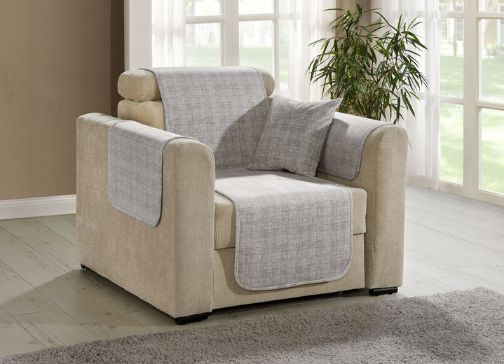 Sessel- & Sofaüberwürfe - Wohnaccessoires mit Anti-Rutsch-Beschichtung, in Größe 101 (Sesselschoner, 50x150 cm) bis 905 (2 Kissenbezüge, 40x 40 cm), in Farbe GRÜN Ansicht 7