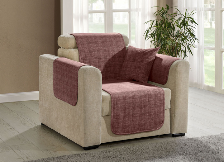 Sessel- & Sofaüberwürfe - Wohnaccessoires mit Anti-Rutsch-Beschichtung, in Größe 101 (Sesselschoner, 50x150 cm) bis 905 (2 Kissenbezüge, 40x 40 cm), in Farbe BEIGE Ansicht 10
