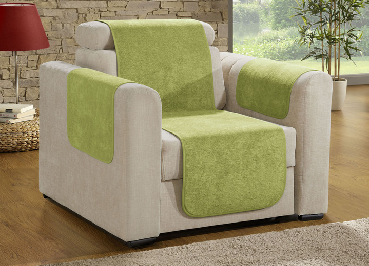 Sessel- & Sofaüberwürfe - Sessel- und Sofaschoner mit Fleckschutz und Anti-Rutsch-Beschichtung, in Größe 101 (Sesselschoner, 50x150 cm) bis 865 (2 Armlehnenschoner, 50x 70 cm), in Farbe ROT Ansicht 11