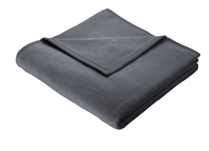 Decken - Hochwertige Schlafdecke mit Veloursband-Einfassung von Bocasa, in Größe 185 (100x150 cm) bis 295 (220x240 cm), in Farbe ANTHRAZIT Ansicht 1