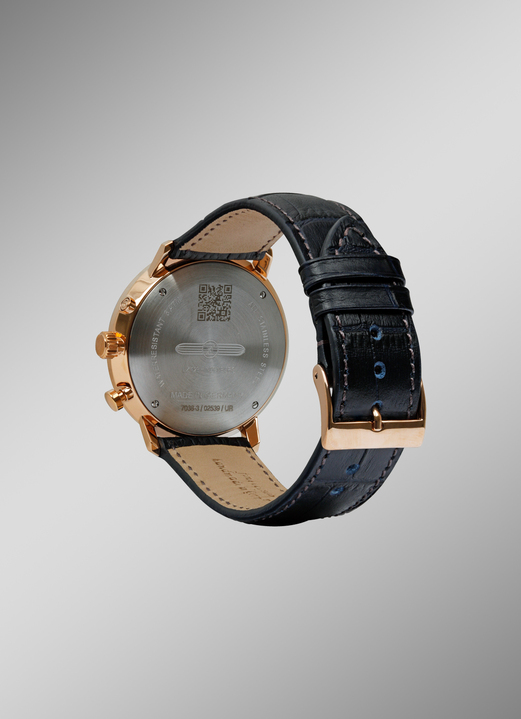 - Quartz Herrenuhr mit rotgoldfarbenem Edelstahlgehäuse, in Farbe  Ansicht 2