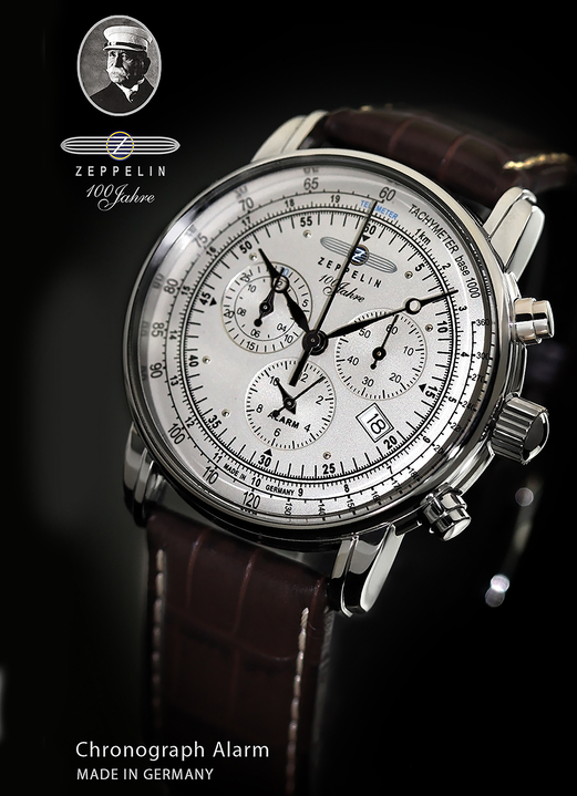 Chronographen - Chronograph mit Lederband Ansicht 2 Chronographen - Chronograph mit Lederband, in Farbe  Ansicht 2