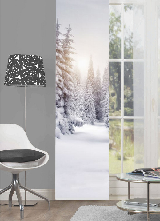 Modern - Schiebevorhang mit Wintersonnen-Motiv, in Farbe MULTICOLOR Ansicht 1