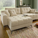 - Moderne Polsterecke mit Bettfunktion, in Farbe CREME – Farbe CREME – Ansicht 1