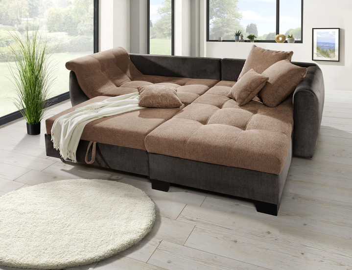 Funktions-Polstermöbel - Bequeme Polsterecke mit Bettfunktion, in Farbe DUNKELGRÜN-GRÜN Ansicht 5