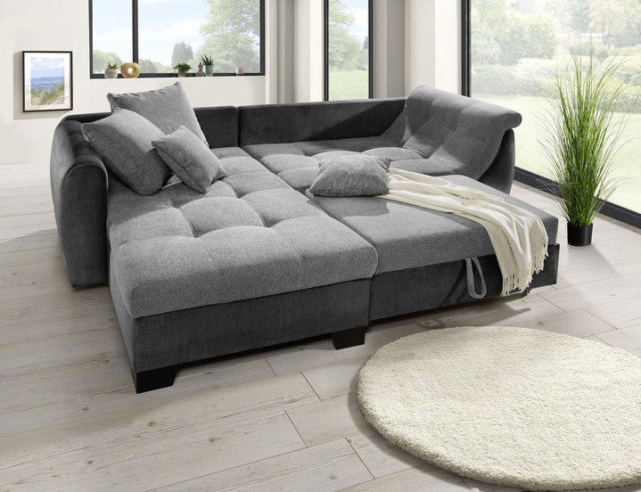 Funktions-Polstermöbel - Bequeme Polsterecke mit Bettfunktion, in Farbe DUNKELGRÜN-GRÜN Ansicht 13