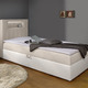 Betten - Boxspringbett mit integrierter LED-Beleuchtung – Farbe WEISS-CREME – Ansicht 2 Betten - Boxspringbett mit integrierter LED-Beleuchtung, in Farbe WEISS-HELLBLAU, in Ausführung Mit Kopfteil – Farbe WEISS-CREME – Ansicht 2