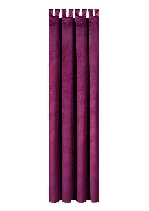 Klassisch - Energiespar-Verdunkelungsschals in Samtoptik, in Größe 364 (H150xB140 cm) bis 436 (H245xB140 cm), in Farbe BORDEAUX, in Ausführung mit Schlaufen Ansicht 1