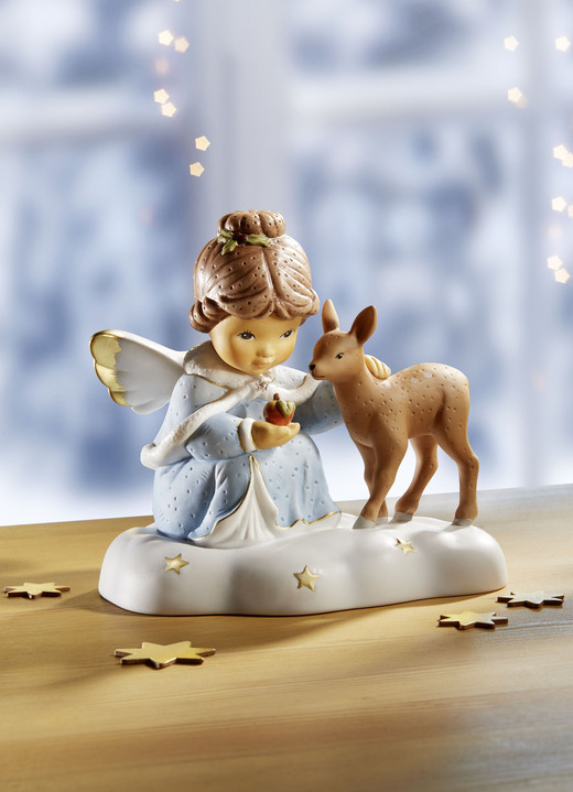 Goebel-Figuren - Goebel Engel mit Kristall-Sternen, in Farbe WEISS-BLAU