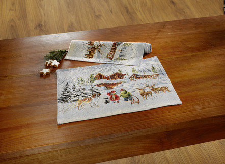 Winterliche Tisch- und Raumdekoration in Gobelin-Qualität