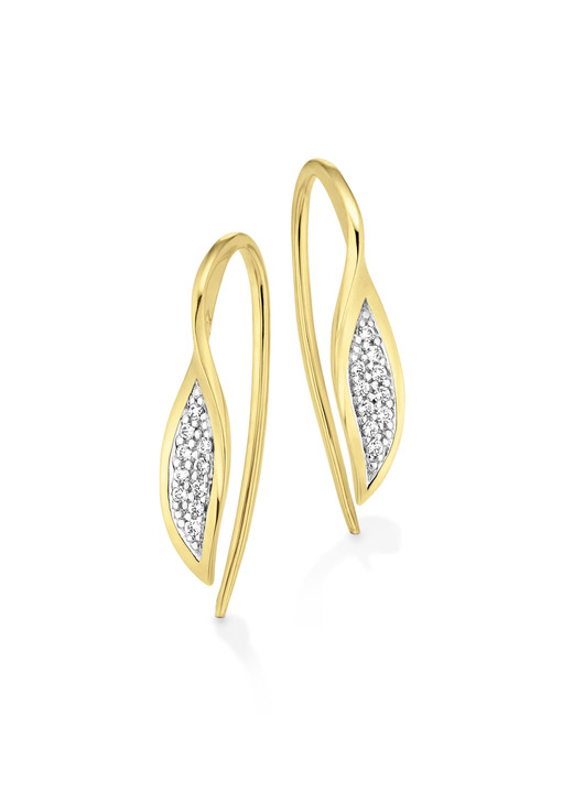 mit Diamanten - Ohrhaken in Bicolor mit 20 Brillanten, in Farbe  Ansicht 2