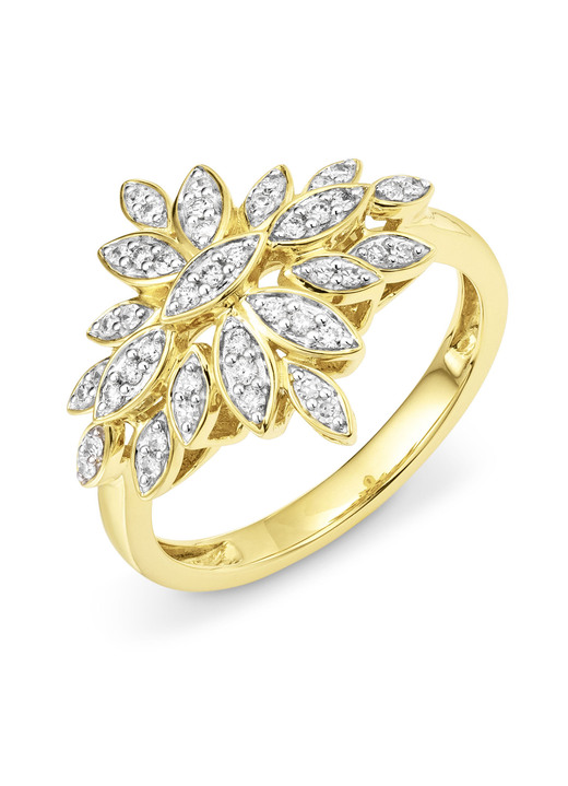 mit Diamanten - Damenring im Blumendesign mit 45 Brillanten Ansicht 2 mit Diamanten - Damenring im Blumendesign mit 45 Brillanten, in Größe 160 bis 220, in Farbe  Ansicht 2