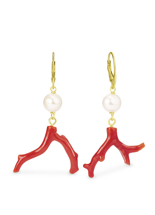 - Ohrringe Korallen-Zweige, in Farbe  Ansicht 2