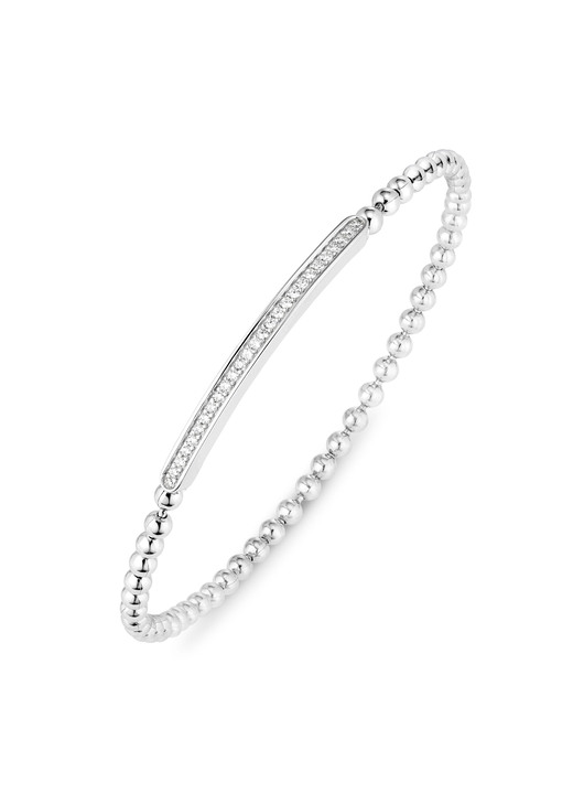 Halsketten & Armbänder - Kugelketten-Armband aus Silber 925/- fein mit synth. Zirkonia, in Farbe  Ansicht 2
