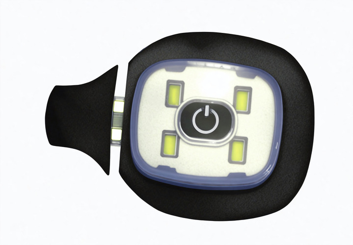 Aktiv- und Sportmode - Modische Mütze mit integrierter, herausnehmbarer LED-Lampe, in Farbe GRAU Ansicht 3